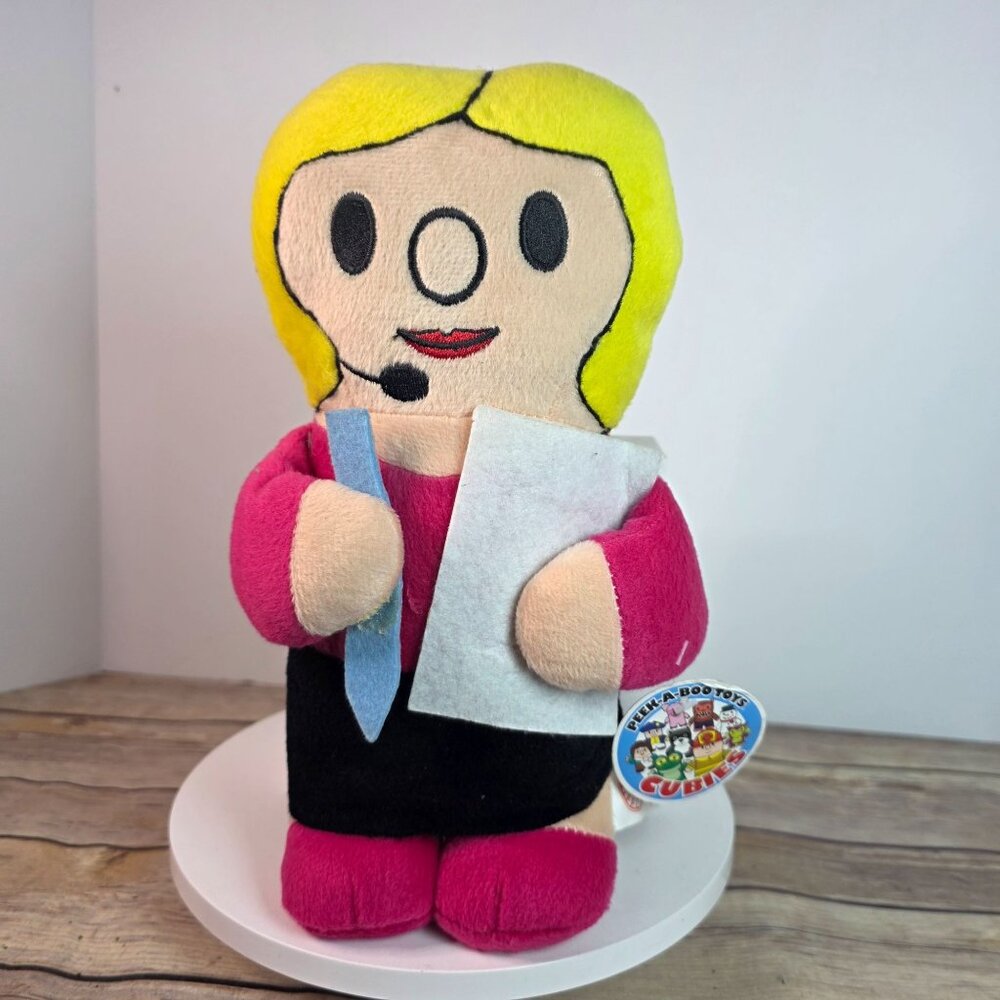 Peek-A-Boo Toys Cubies Plush Doll With Blonde Hair & Pink Outfit